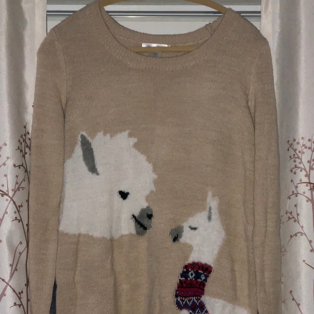 Mama and Baby llama sweater